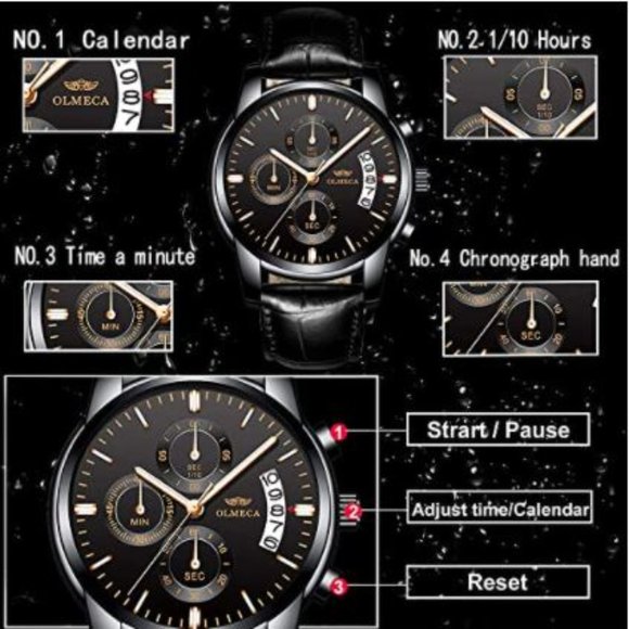 High Quality Leather Men's Chronograph Watch - Picture 6 of 7